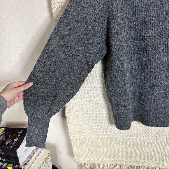 QUINCE gray wool alpaca chunky knit turtleneck sweater NEW SIZE MEDIUM - Picture 2 of 5